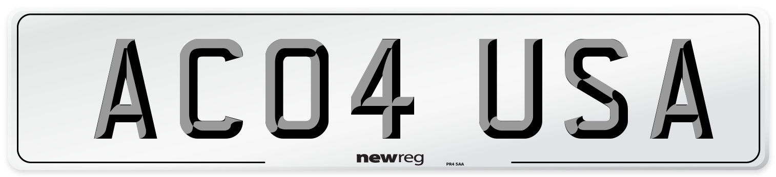 AC04 USA Number Plate from New Reg